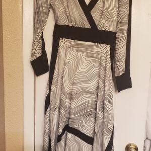 Long Black and White Evening Dress